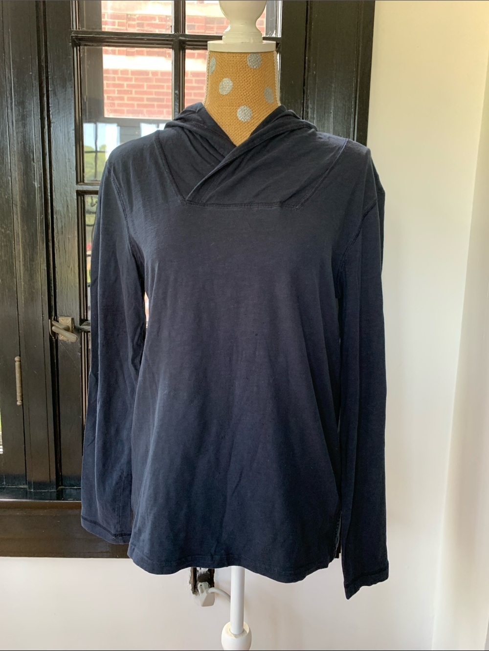 A/X Armani Exchange Navy Blue Long Sleeve Hooded Top